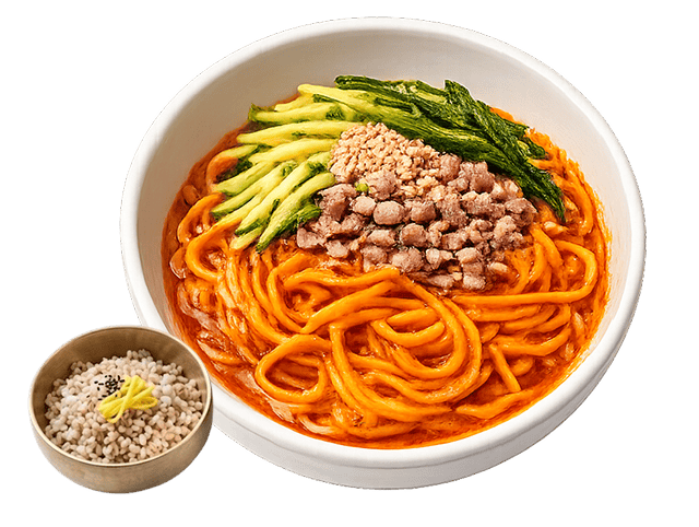 유월의 보리 밥상메뉴 비빔칼국수&미니보리밥